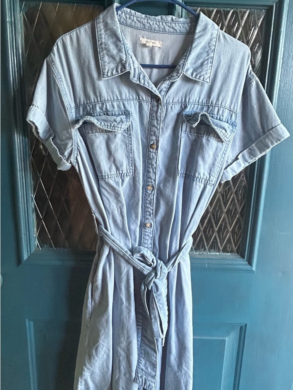 Maurices Light Blue Denim Shirt Dress